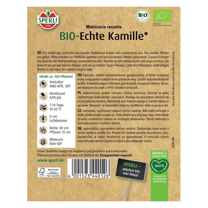 BIO rumianek '' Nasiona PREMIUM Sperli
