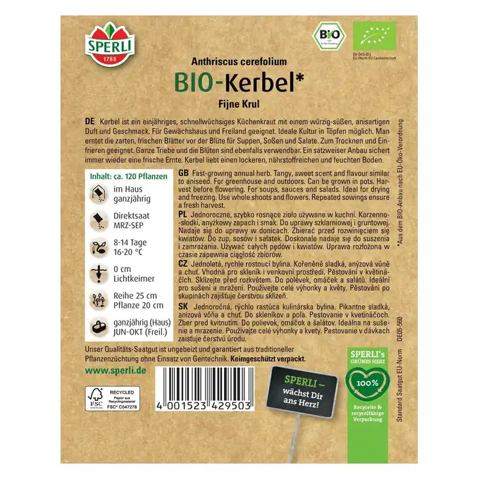 BIO trybula 'Fijne Krul' Nasiona PREMIUM Sperli