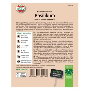 Bazylia 'Großer Grüner Genoveser' Nasiona PREMIUM Sperli