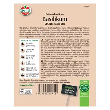 Bazylia 'SPERLI's Italian Star' Nasiona PREMIUM Sperli