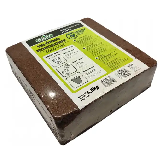 Biovita włókno kokosowe coco peat 6mm brykiet 4,5kg 63L