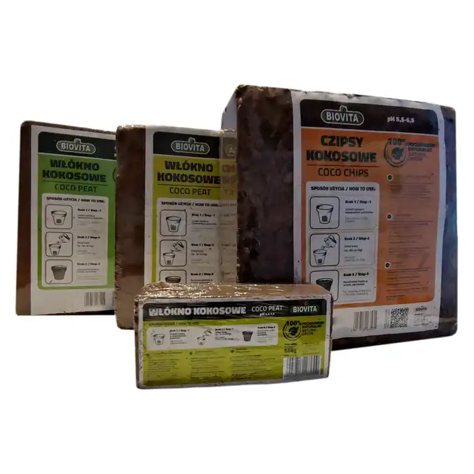Biovita włókno kokosowe coco peat 6mm brykiet 4,5kg 63L