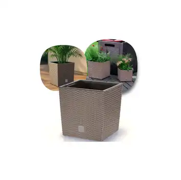 Donica Rato Low 40 cm kwadratowa 64 L z wkładem DRTS400L mocca