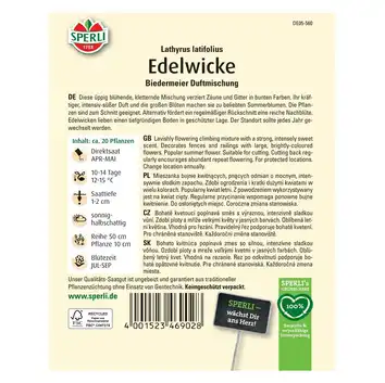 Groszek pachnący 'Biedermeier Duftmischung' Nasiona PREMIUM Sperli