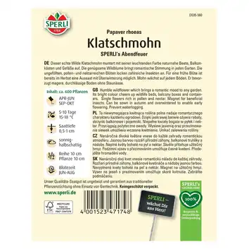 Mak polny 'SPERLI's Abendfeuer' Nasiona PREMIUM Sperli