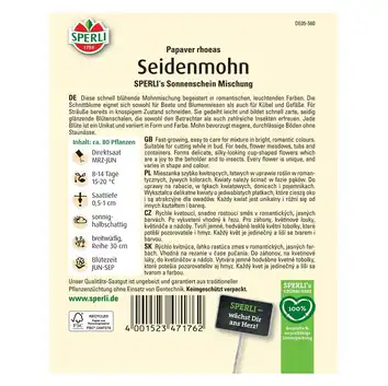Mak polny 'SPERLI's Sonnenschein Mischung' Nasiona PREMIUM Sperli