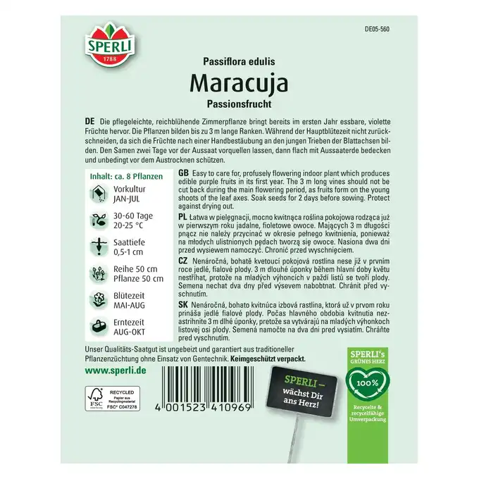 Marakuja 'Passionsfrucht' Nasiona PREMIUM Sperli