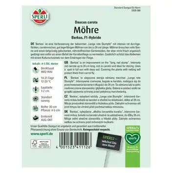 Marchew 'Berkos, F1' Nasiona PREMIUM Sperli