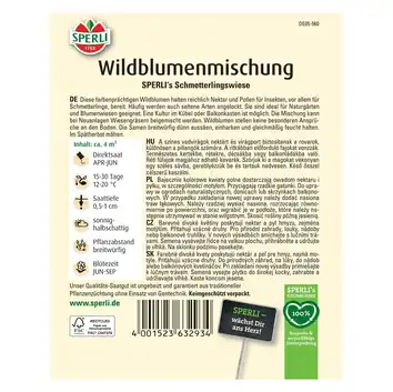 Mieszanka kwiatów 'SPERLI's Schmetterlingswiese' Nasiona PREMIUM Sperli