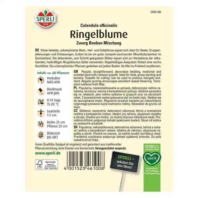Nagietek lekarski 'Zwerg Bonbon Mischung' Nasiona PREMIUM Sperli