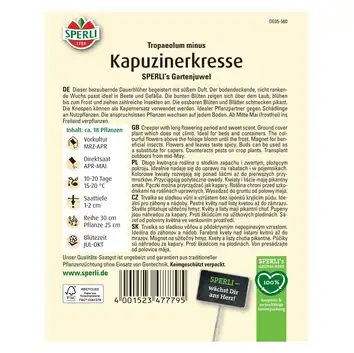 Nasturcja 'SPERLI's Gartenjuwel' Nasiona PREMIUM Sperli