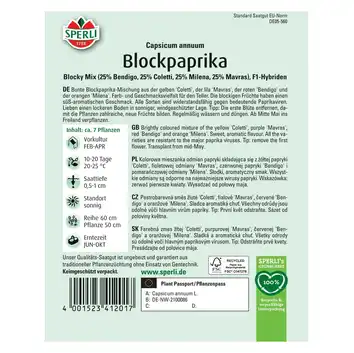 Papryka blokowa 'Blocky Mix' Nasiona PREMIUM Sperli