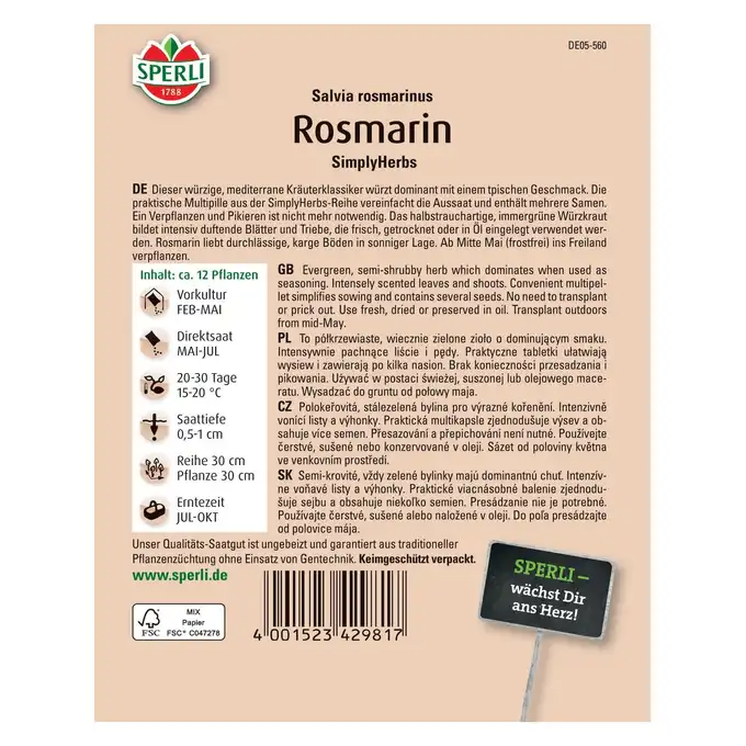 Rozmaryn 'SimplyHerbs' Nasiona PREMIUM Sperli