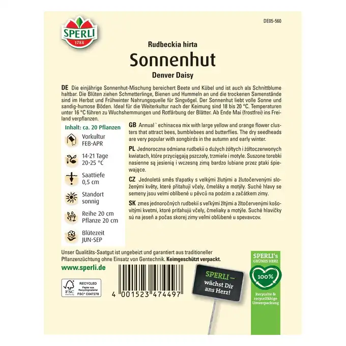 Rudbekia owłosiona 'Denver Daisy' Nasiona PREMIUM Sperli