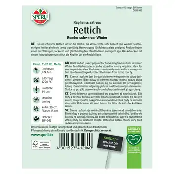 Rzodkiew 'Runder schwarzer Winter' Nasiona PREMIUM Sperli