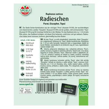Rzodkiewka 'Kombination I (Parat, Eiszapfen, Topsi)' Nasiona PREMIUM Sperli