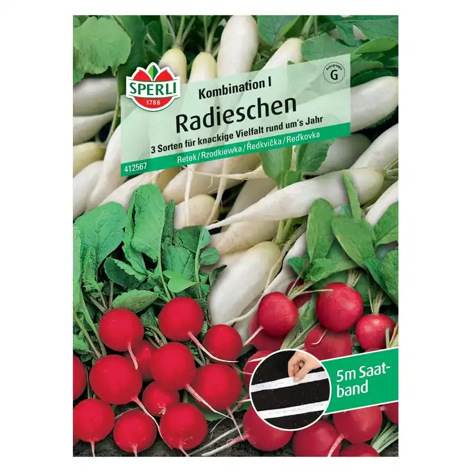 Rzodkiewka 'Kombination I (Parat, Eiszapfen, Topsi)' Nasiona PREMIUM Sperli