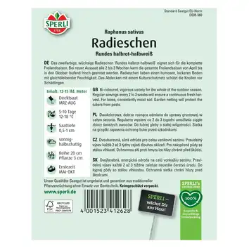 Rzodkiewka 'Rundes halbrot-halbweiß' Nasiona PREMIUM Sperli