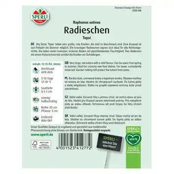Rzodkiewka 'Topsi' Nasiona PREMIUM Sperli