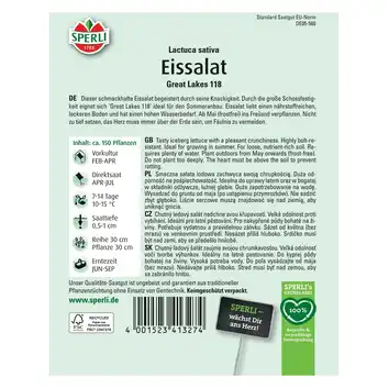 Sałata lodowa 'Great Lakes 118' Nasiona PREMIUM Sperli