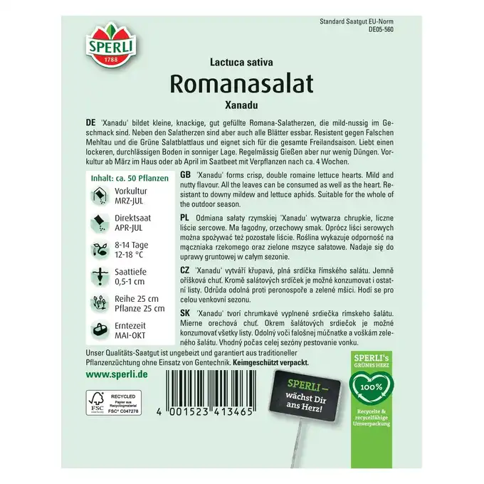 Sałata rzymska 'Xanadu' Nasiona PREMIUM Sperli