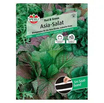 Sałatka z azji 'Red &amp; Green (Pak Choi Tatsoi, Mustard Red Giant, Mizuna)' Nasiona PREMIUM Sperli