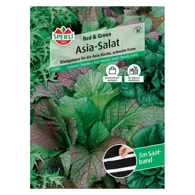 Sałatka z azji 'Red &amp; Green (Pak Choi Tatsoi, Mustard Red Giant, Mizuna)' Nasiona PREMIUM Sperli