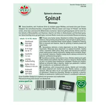 Szpinak 'Monnopa' Nasiona PREMIUM Sperli