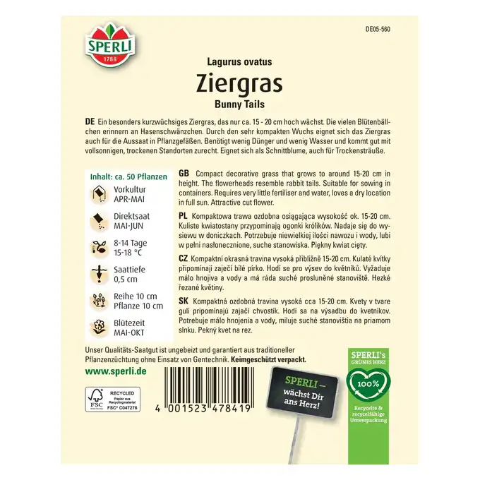Trawa ozdobna 'Bunny Tails' Nasiona PREMIUM Sperli