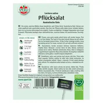 Wybierz sałatę 'Australische Gele' Nasiona PREMIUM Sperli