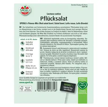 Wybierz sałatę 'SPERLI's Fitness-Mix (Red salad bowl, Salad bowl, Lollo rossa, Lollo Bionda)' Nasiona PREMIUM Sperli