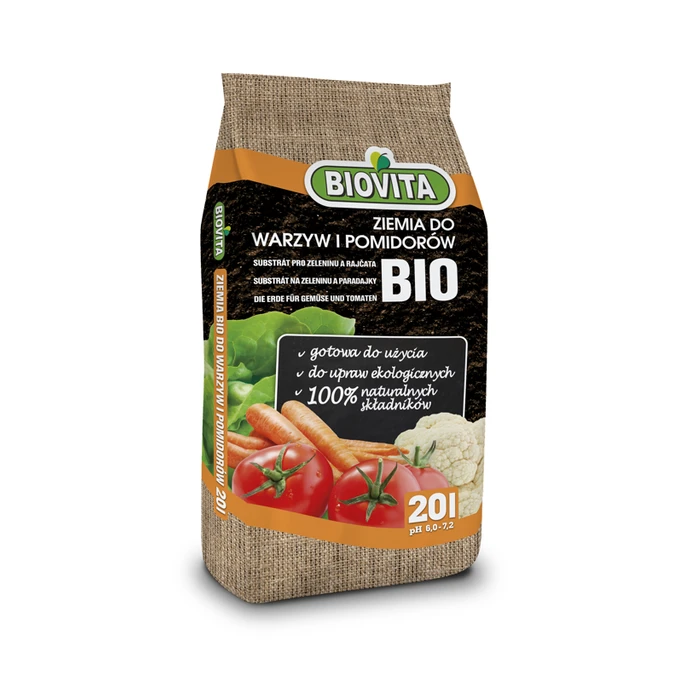 Gotowe podłoże BIO Ziemia do warzyw i pomidorów Biovita 20L