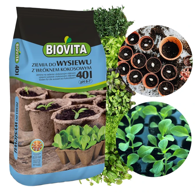 Ziemia do wysiewu z włóknem kokosowym Biovita 40L