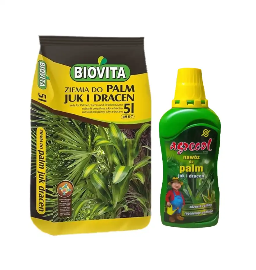 Zestaw do palm, juk i dracen - ziemia + nawóz płynny