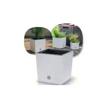 Donica Rato Low 26,2 cm kwadratowa 15,8 L z wkładem DRTS265L biały