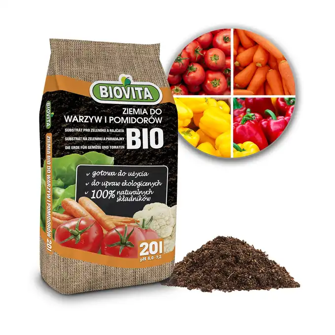 Gotowe podłoże BIO Ziemia do warzyw i pomidorów Biovita 20L