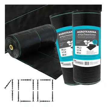 SKARDEN Agrotkanina 1,1x100m CZARNA 70g/m2 + 100 kołków