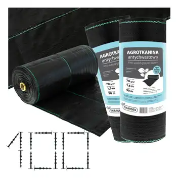 SKARDEN Agrotkanina 1,6x100m CZARNA 70g/m2 + 100 kołków