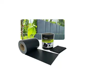 SKARDEN Taśma ogrodzeniowa PCV fence tape 19cmx35m 450g/m2 Antracyt + klipsy