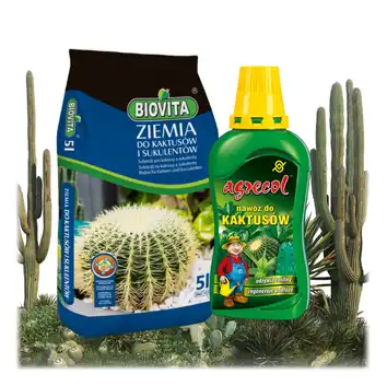 Zestaw do kaktusów ziemia Biovita + nawóz organiczno-mineralny Agrecol