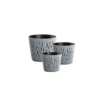 Zestaw doniczek Sandy Round DSR130/160/190 szary kamienny