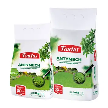 Zestaw nawozy Fructus do trawnika Antymech 10 kg + 5 kg