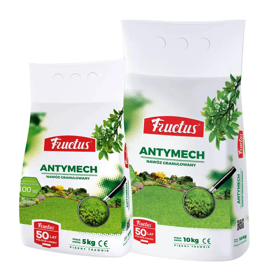 Zestaw nawozy Fructus do trawnika Antymech 10 kg + 5 kg