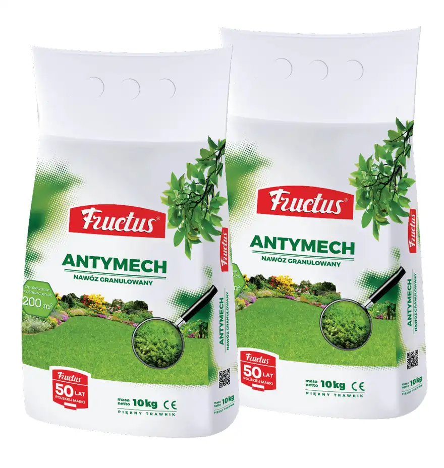 Zestaw nawozy Fructus do trawnika Antymech 2 x 10 kg