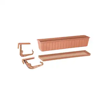 Zestaw skrzynka Agro IS800 terakota + podstawka IP800 + 2 wieszaki Hangplast