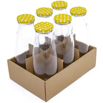 Szklana butelka  na sok koktajl z zakrętką 6x480 ml