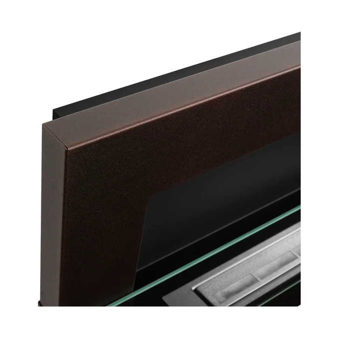 Biokominek 900x400 brąz mat z szybą