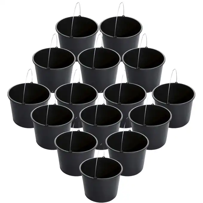 15 x Wiadro budowlane 20L czarny Prosperplast