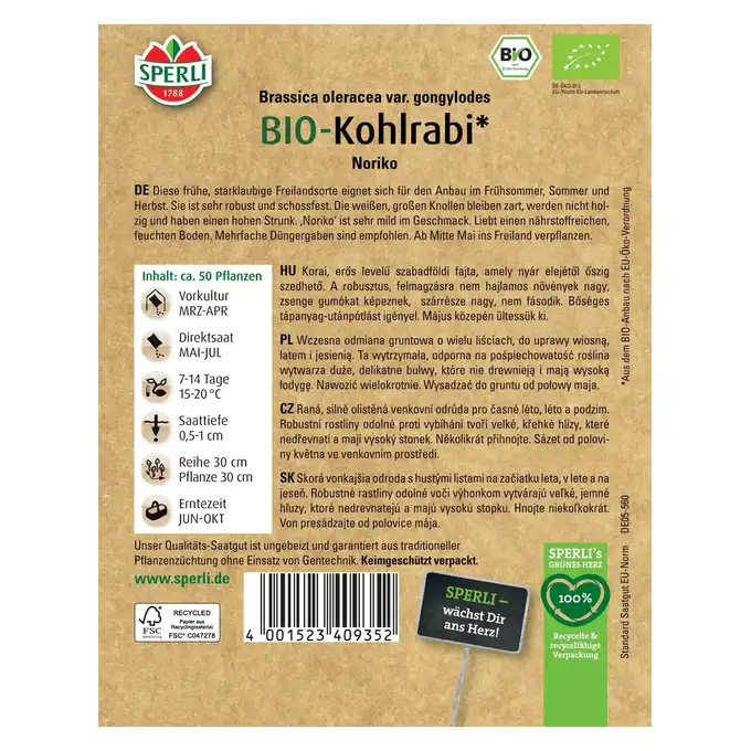 BIO kalarepa 'Noriko' Nasiona PREMIUM Sperli