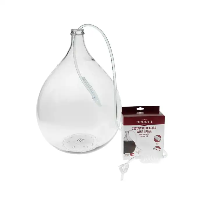 Balon, gąsior na wino 10l + rurka fermentacyjna, korek, wężyk, drożdże, Clearwin, Septowin